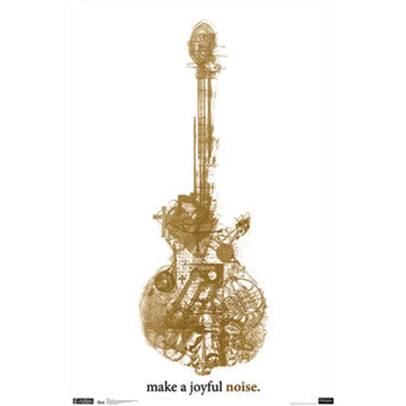 Psalm 100:1 "Make a Joyful Noise" Guitar X-Ray Poster - Trends International