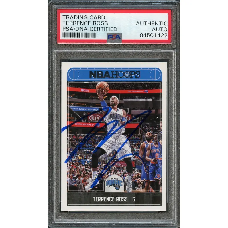 2017-18 NBA Hoops #121 Terrence Ross Signed Card AUTO PSA Slabbed Magic