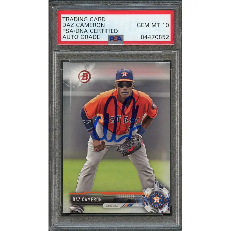 2017 Bowman #BP-095 DAZ CAMERON Signed Card PSA Slabbed Auto 10 Astros