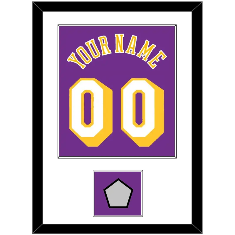 Los Angeles Name & Number With 5X Champions Patch - Road Purple (1978-1997) - Single Mat 1