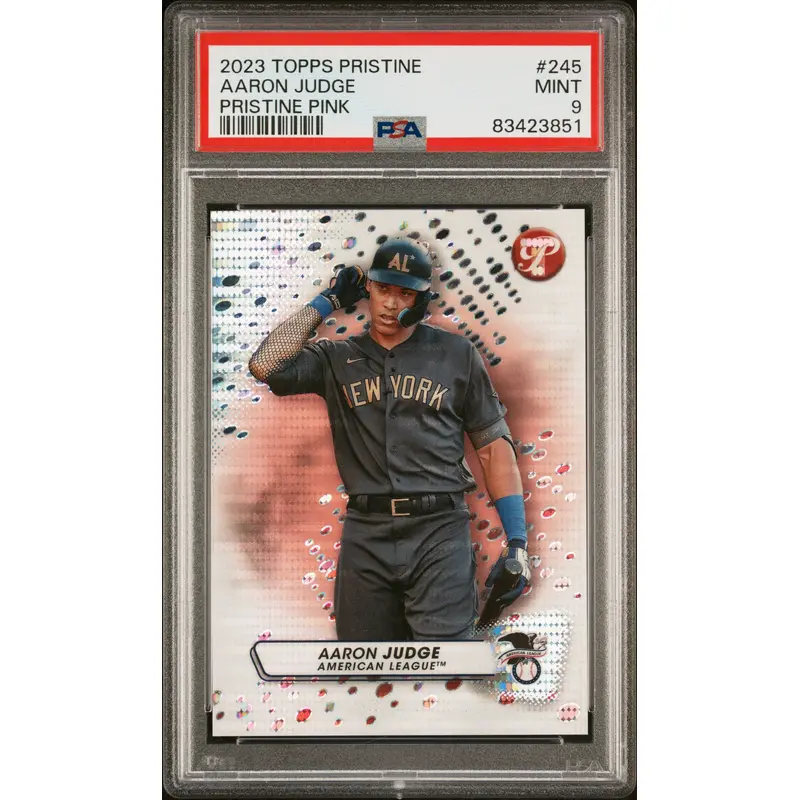 Aaron Judge 2023 Topps Pristine Pink Refractor #8/15 PSA 9 Mint