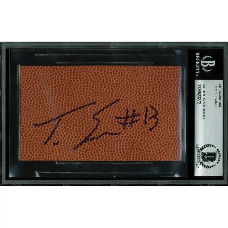Kings Tyreke Evans Authentic Signed 3x5 Basketball Cut Signature BAS Slabbed