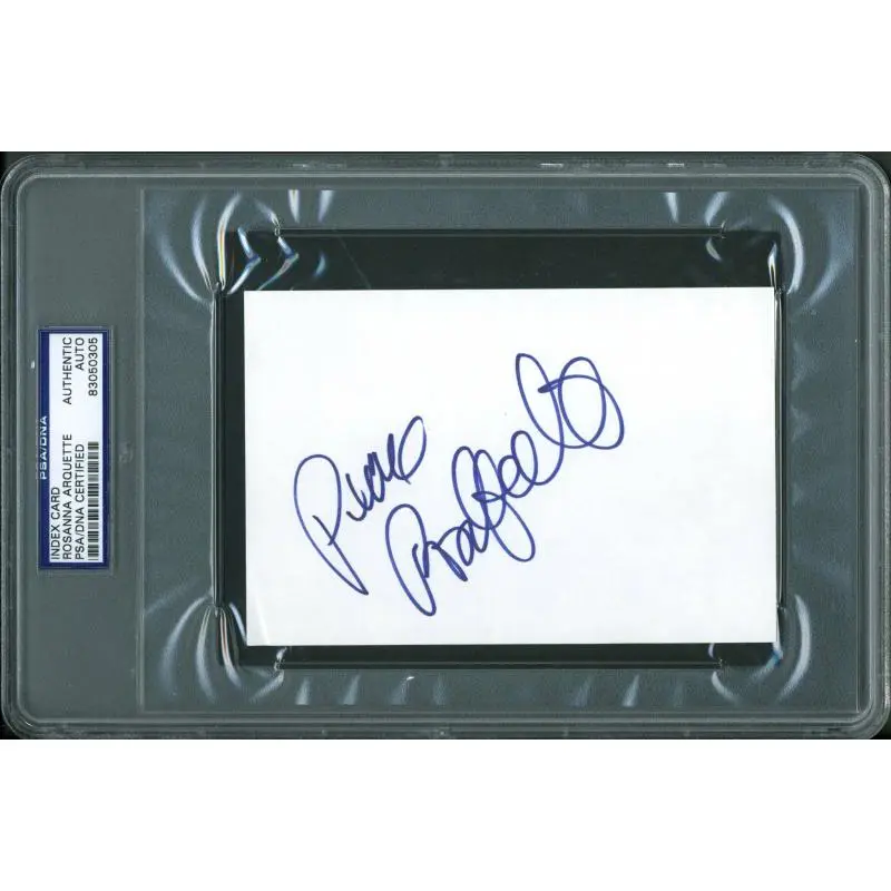 Rosanna Arquette Authentic Signed 4X6 Index Card Autographed PSA/DNA Slabbed