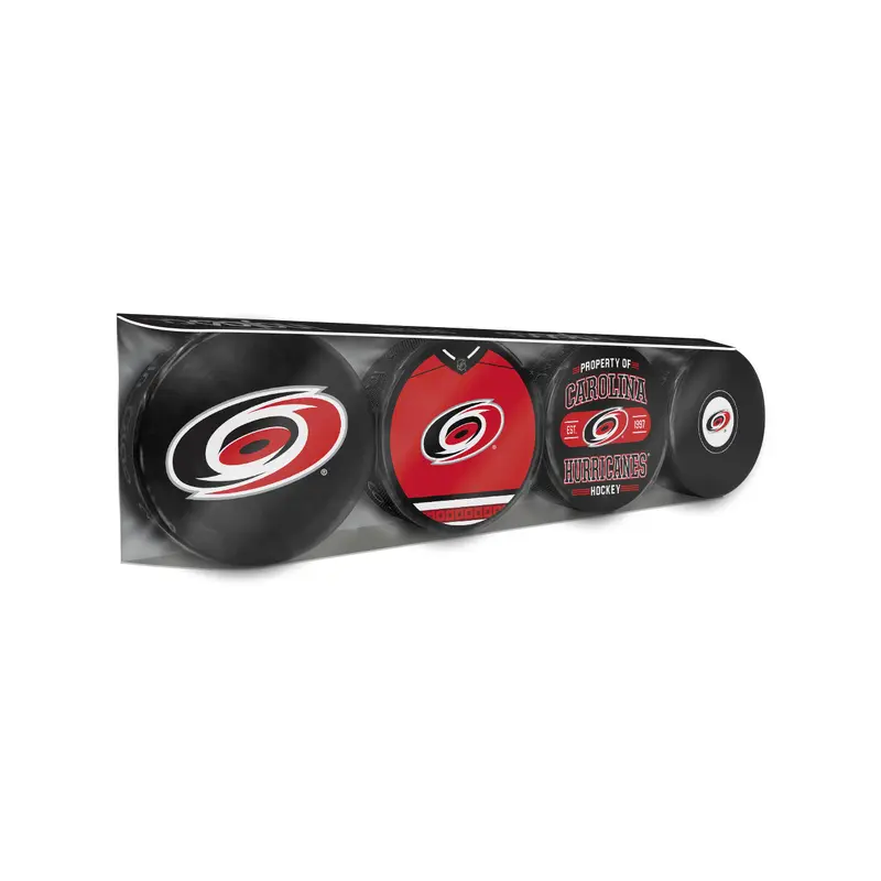 NHL Carolina Hurricanes Souvenir Hockey Puck Collector's 4-Pack