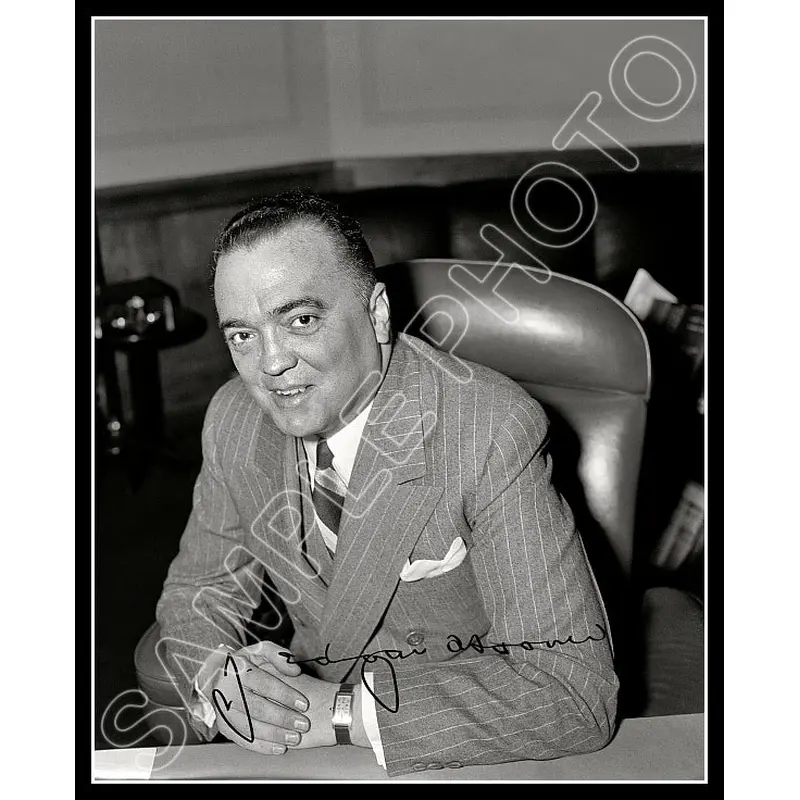 1940 J Edgar Hoover 8X10 Photo - Autographed - 2813