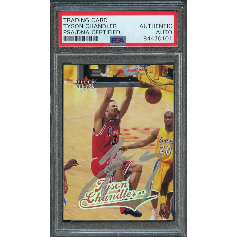 2004-05 Fleer Ultra #141 Tyson Chandler Signed Card AUTO PSA Slabbed