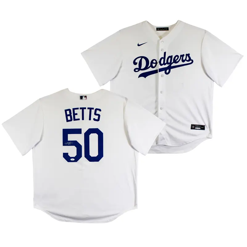 Dodgers Mookie Betts Authentic Signed White Nike Jersey Autographed JSA