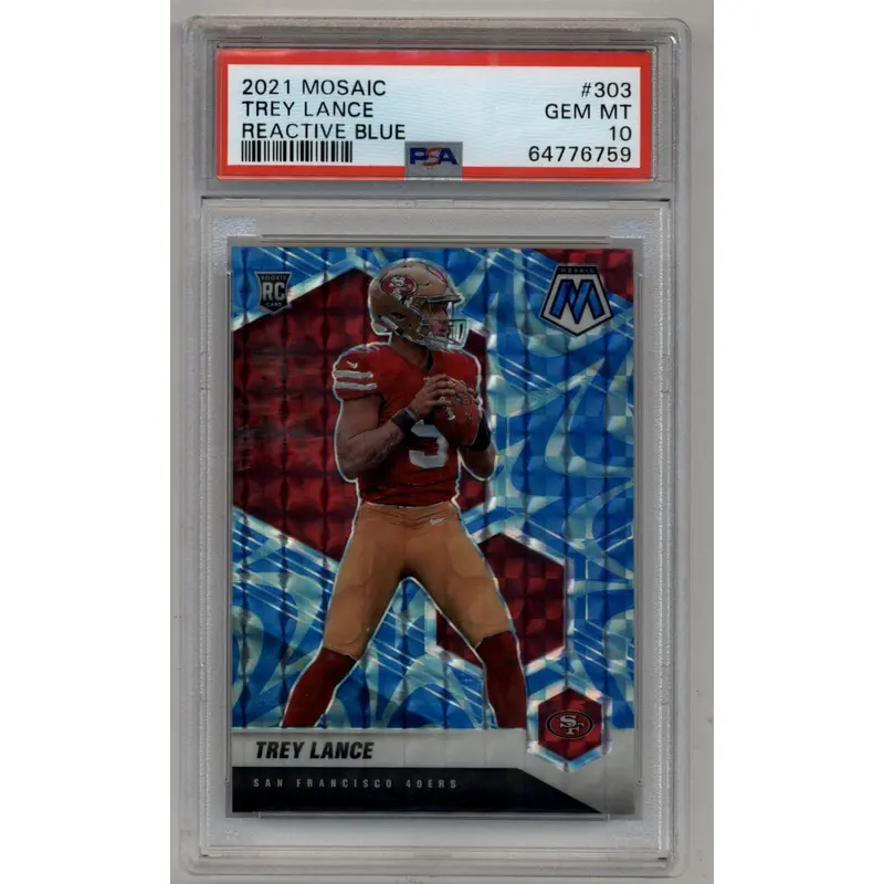 Trey Lance 2021 Mosaic Reactive Blue #303 PSA 10 Gem Mint