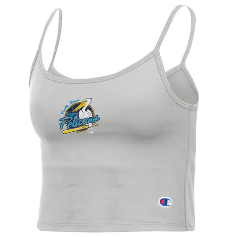 Myrtle Beach Pelicans Champion Ladies Silver Primary Inline Crop Scoop Cami