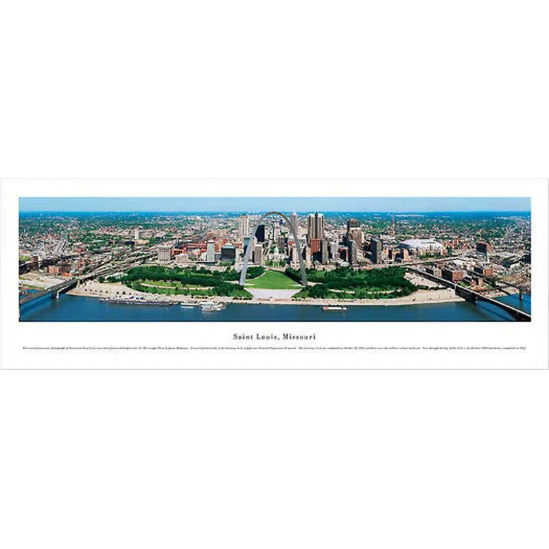 St. Louis, Missouri "Arch and Beyond" Panoramic Skyline Poster - Blakeway