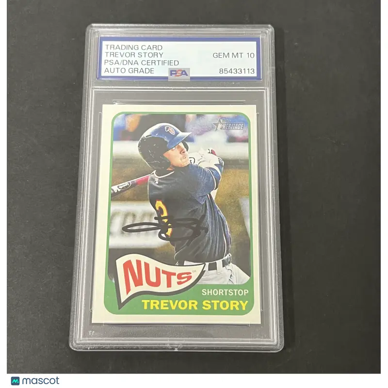2014 Topps Heritage Minor League Edition#11 Trevor Story signed card PSA Auto 10