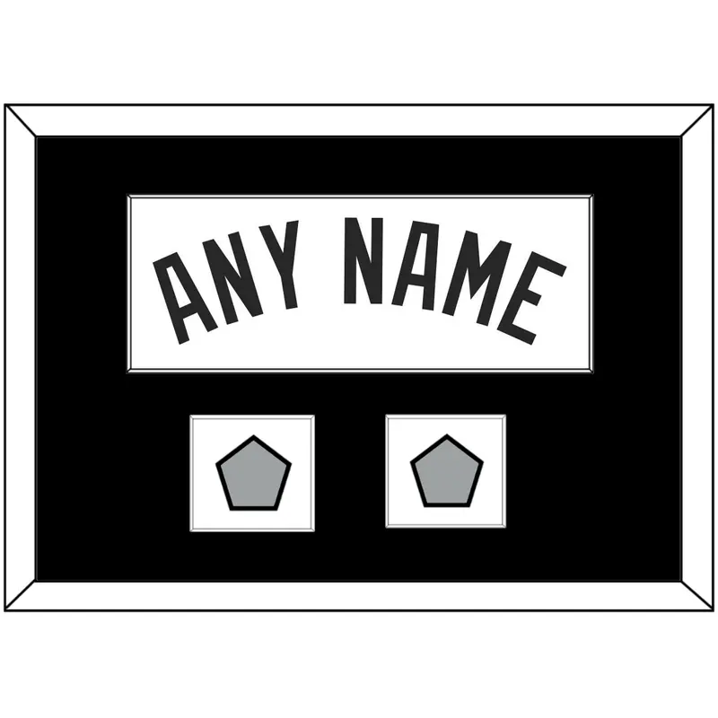 San Antonio Name With 2 Champions Banner Patches - Home White (1989-2002) - Single Mat 1