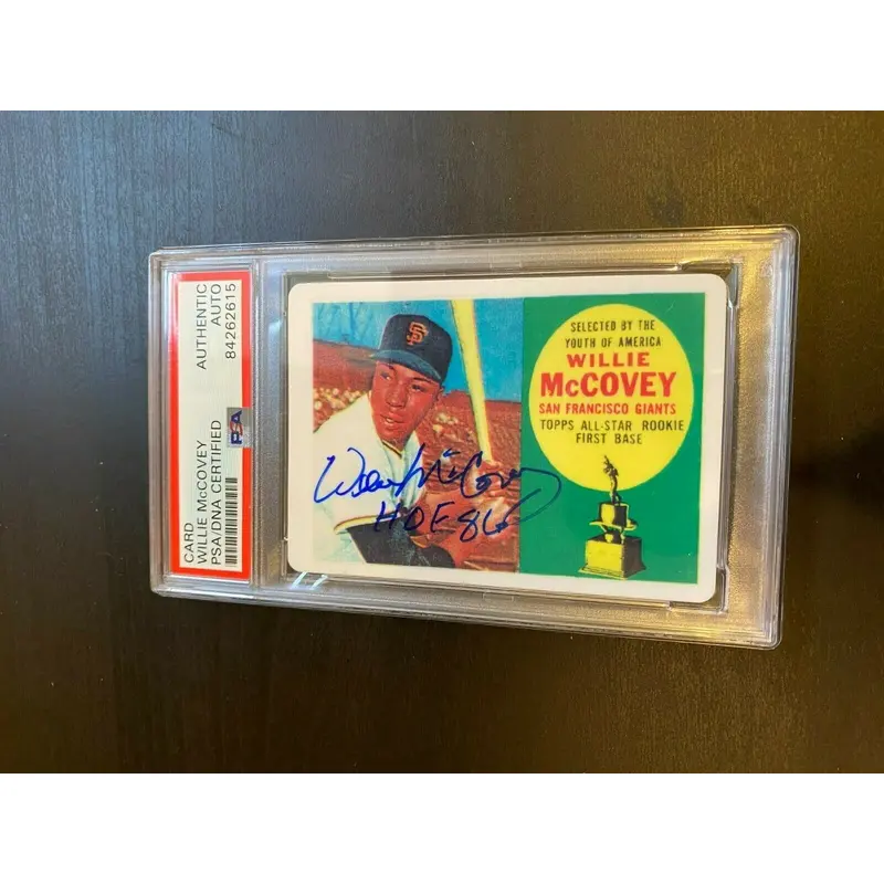 1960 Topps Willie Mccovey RC Signed Porcelain Baseball Card PSA DNA "HOF 1986"
