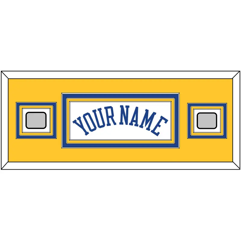 Golden State Name & 2 Champions Patches - Home White (2010-2019) - Triple Mat 6