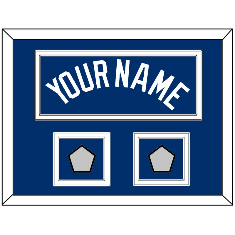 Los Angeles Name & 2 World Series Champions Patches - Alternate Road Blue - Double Mat 3