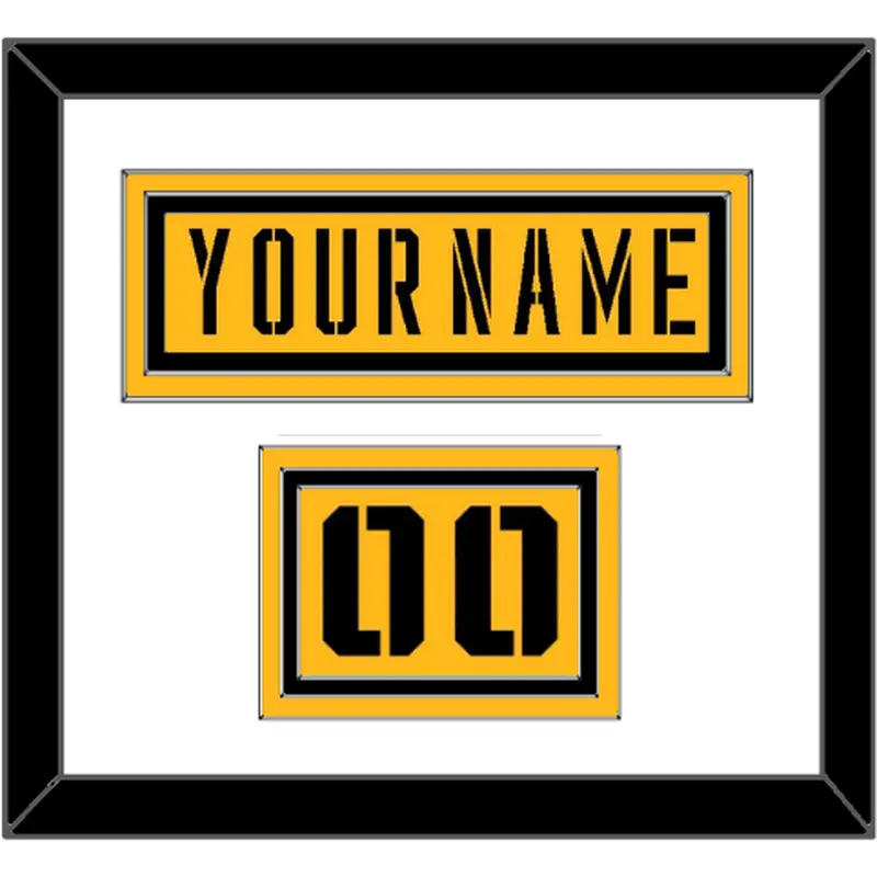 Pittsburgh Nameplate & Number (Shoulder) - 2017 Stadium Series Gold - Triple Mat 1