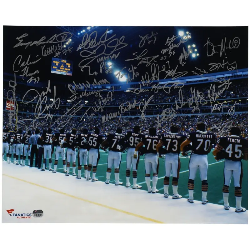 1985 Super Bowl Champs Chicago Bears Team Signed 16x20 Photo 30 Sigs Fanatics