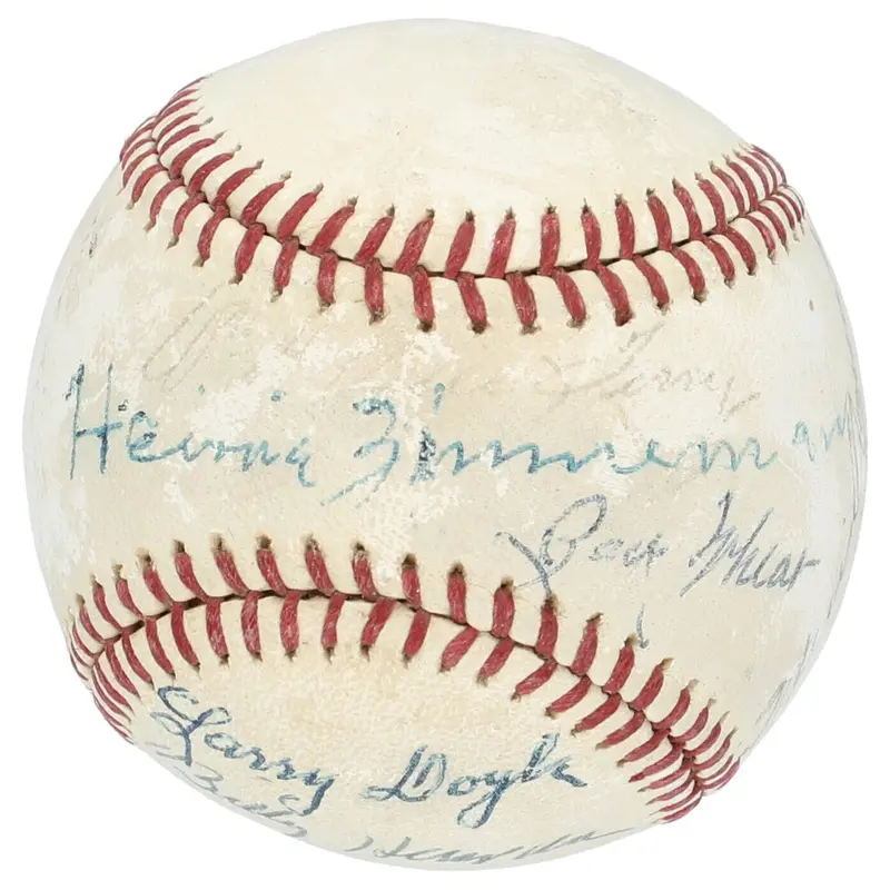 George Sisler Goose Goslin Heinie Zimmerman Zack Wheat Signed Baseball Beckett