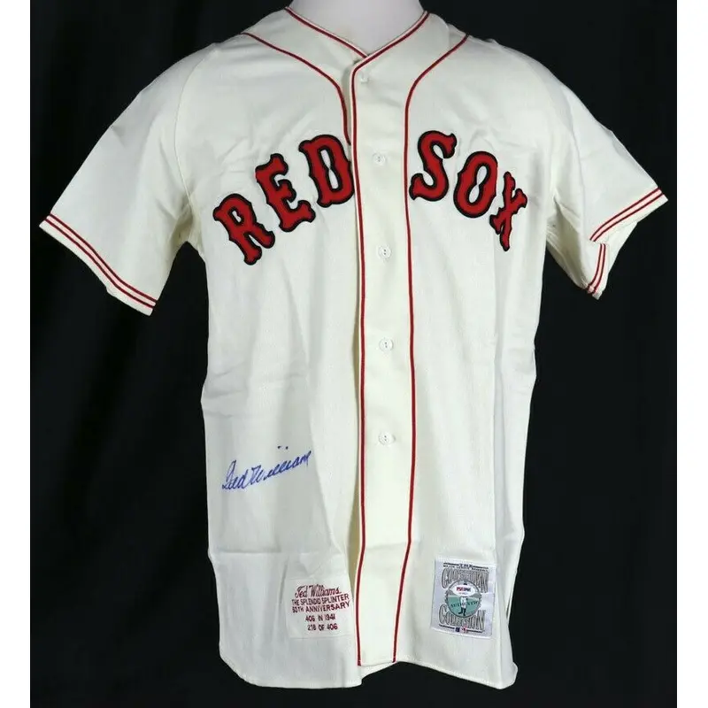 Stunning Ted Williams Signed Boston Red Sox Jersey PSA DNA COA Graded MINT 9