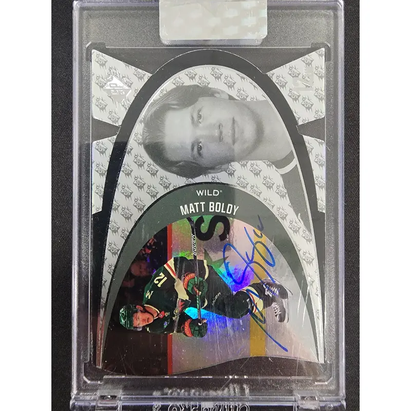 Matt Boldy 2022 Upper Deck Clear Cut Signature Vintage Views Auto 2