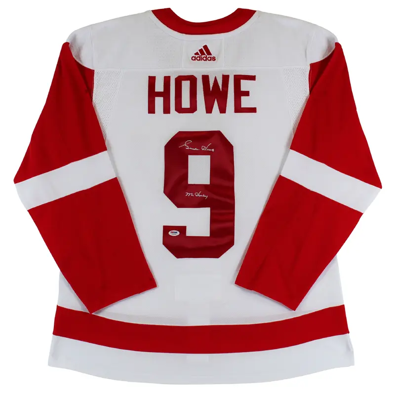 Red Wings Gordie Howe "Mr. Hockey" Signed White Adidas Size 54 Jersey PSA/DNA