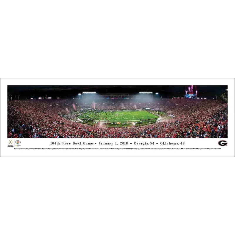 Georgia Bulldogs 2018 Rose Bowl Champions Panoramic Poster Print - Blakeway Worldwide
