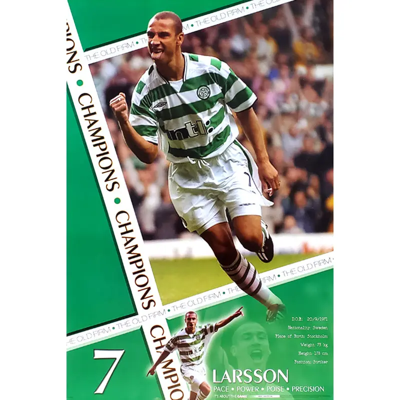 Henrik Larsson "Action" Glasgow Celticc FC Poster - U.K. 2003