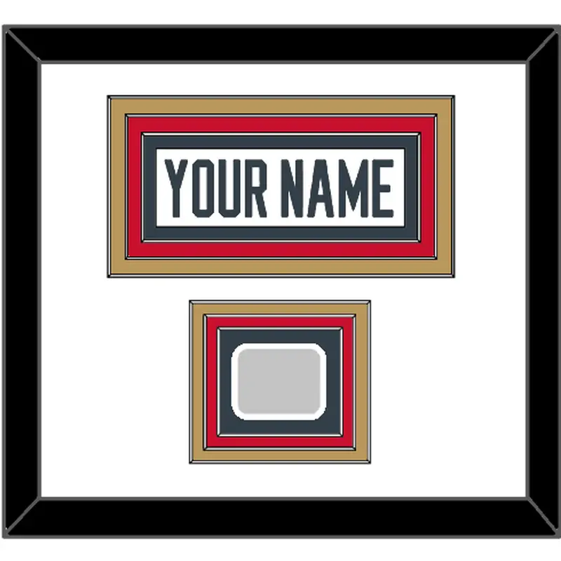 Vegas Nameplate & 2023 Stanley Cup Finals Patch - Road White - Triple Mat 2