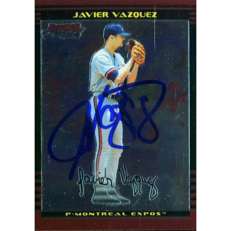 Expos Javier Vazquez Authentic Signed Card 2002 Bowman Chrome RC #107 w/ COA