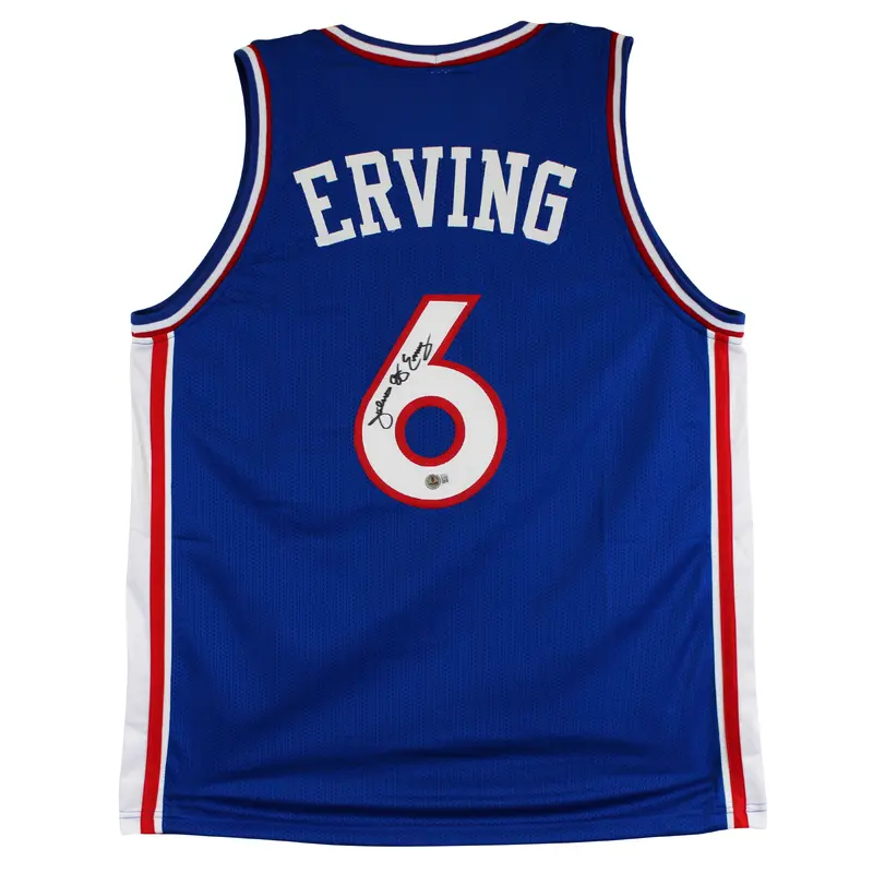 Julius "Dr. J" Erving Authentic Signed Blue Pro Style Jersey Autographed BAS 2