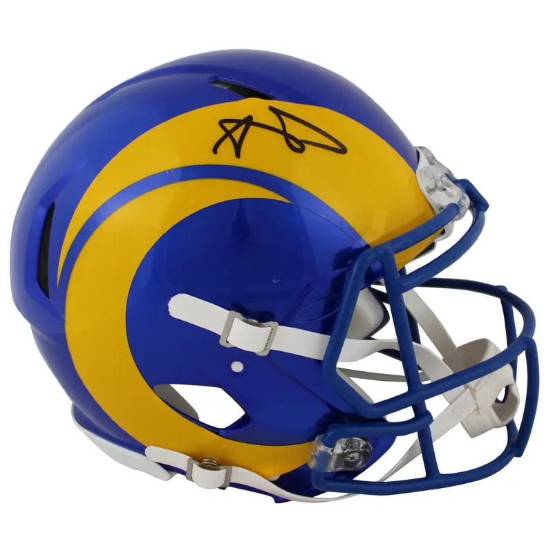 Rams Aaron Donald Authentic Signed Full Size Speed Proline Helmet BAS Witnessed