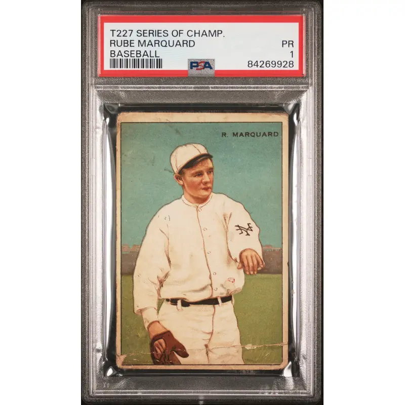 Rube Marquard 1912 T227 Series Of Champions Baseball PSA 1 Poor