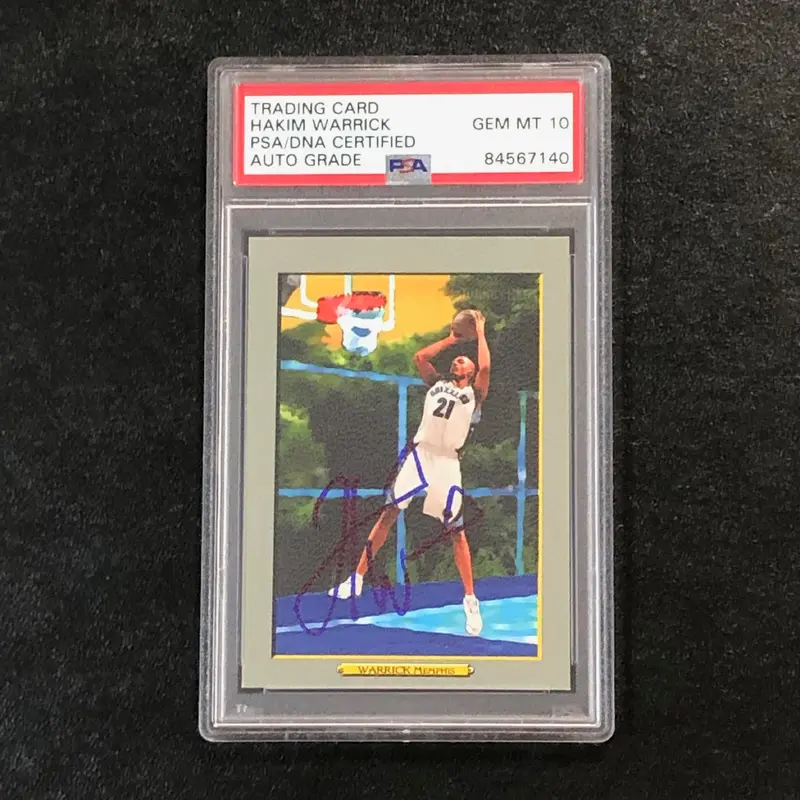 2006-07 Topps Turkey Red #68 Hakim Warrick Signed Card AUTO 10 PSA Slabbed Grizzlies