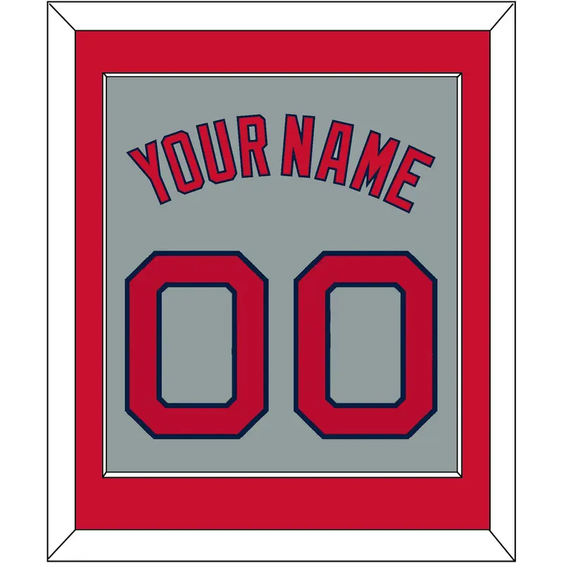 Boston Name & Number - Road Gray - Single Mat 2
