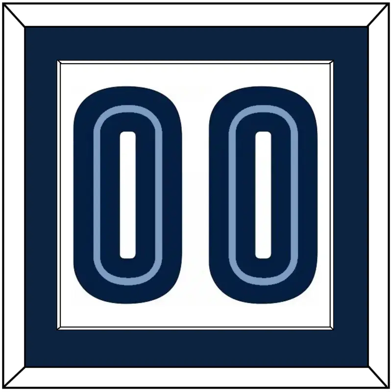 Memphis Number - Home White (2004-2010) - Single Mat 1