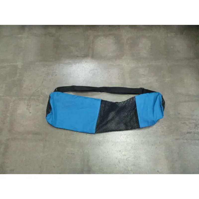 Used Black and Blue Mesh Yoga Mat Carry Sling Bag