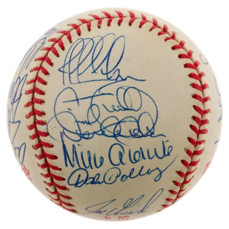 1996 New York Yankees World Series Champs Team Signed Baseball Derek Jeter PSA