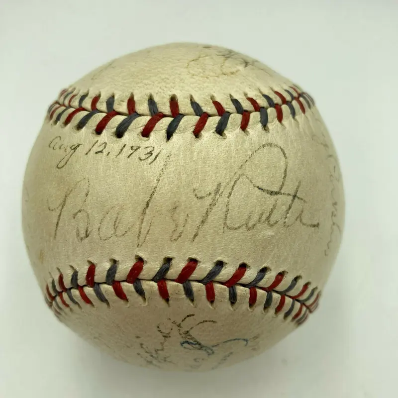 Babe Ruth & Lou Gehrig 1931 Yankees Team Signed American League Baseball JSA COA