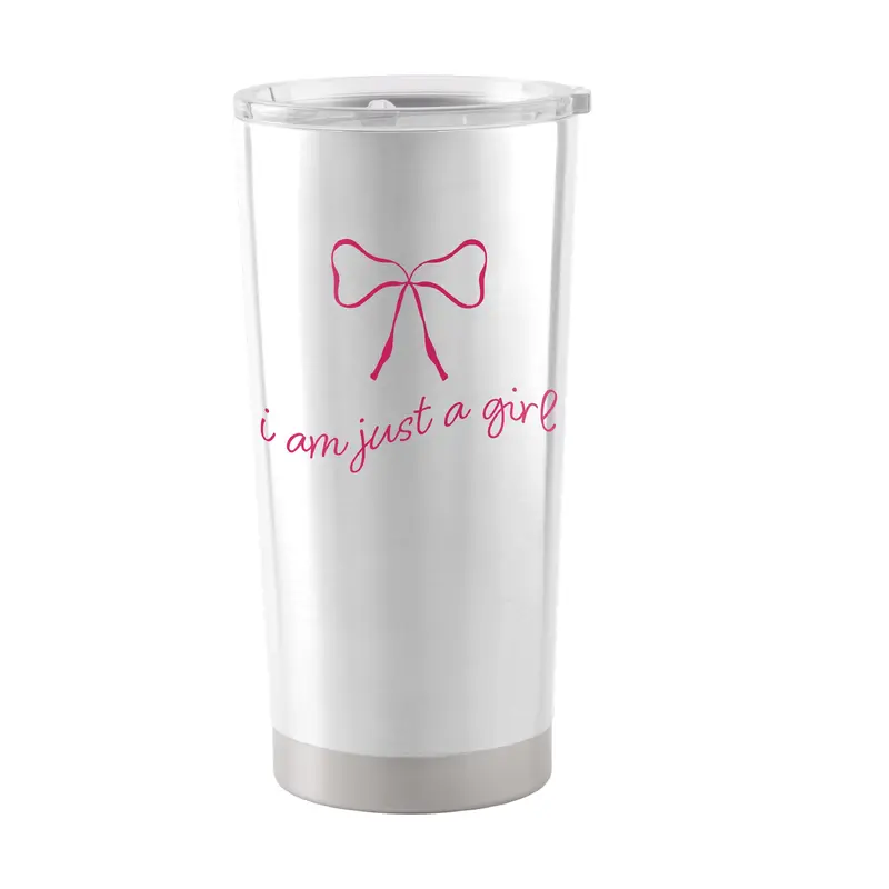Just A Girl 20oz Pink Bow Powder Coat Tumbler