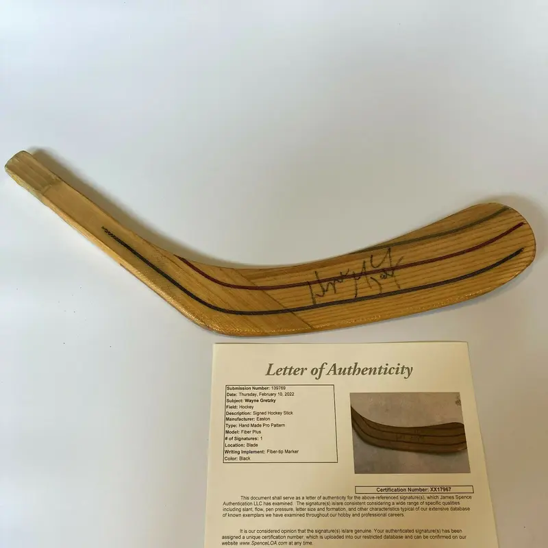 Wayne Gretzky Signed Game Model Hockey Stick Blade With JSA COA
