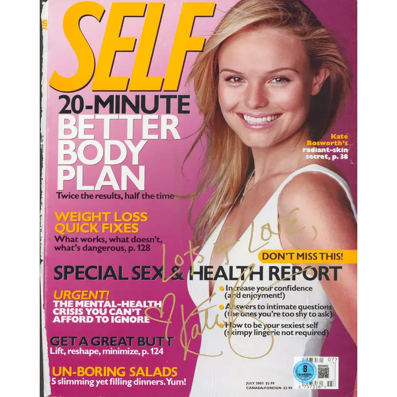 Kate Bosworth "Lots Of Love" Signed July 2003 Self Magazine Cover BAS #BS20632
