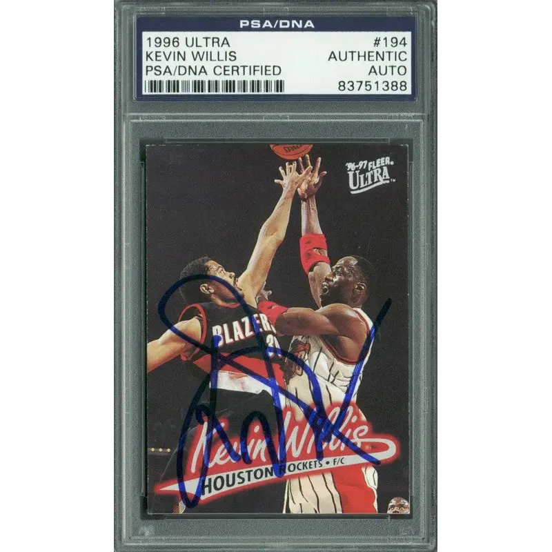 Rockets Kevin Willis Authentic Signed Card 1996 Ultra #194 PSA/DNA Slabbed