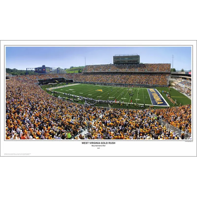 West Virginia Football "Gold Rush" Mountaineer Field Panoramic Poster - SPI 2007
