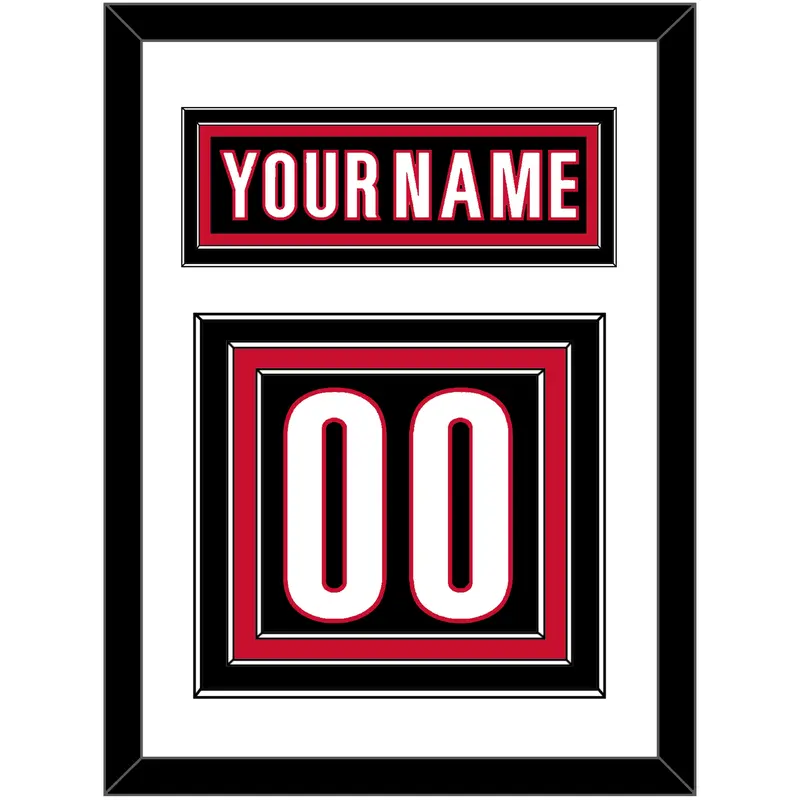 Carolina Nameplate & Number (Back) - Alternate Black - Triple Mat 1