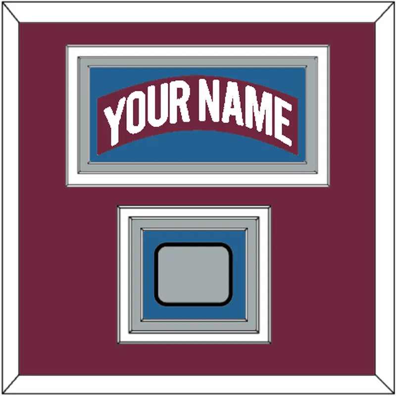 Colorado Nameplate & Stanley Cup Finals Patch - Road Burgundy (1999-2001)- Triple Mat 2