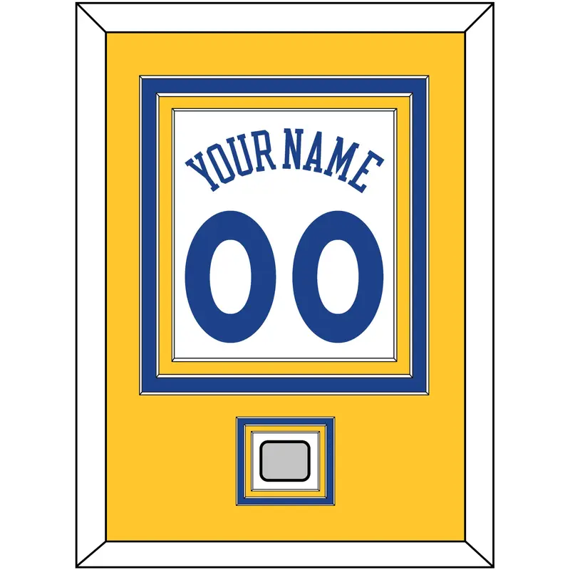 Golden State Name & Number With Champions Patch - Home White (2010-2019) - Triple Mat 3