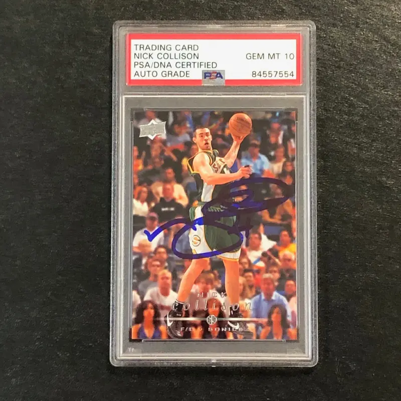 2008 Upper Deck #178 Nick Collison Signed Card AUTO 10 PSA Slabbed Sonics