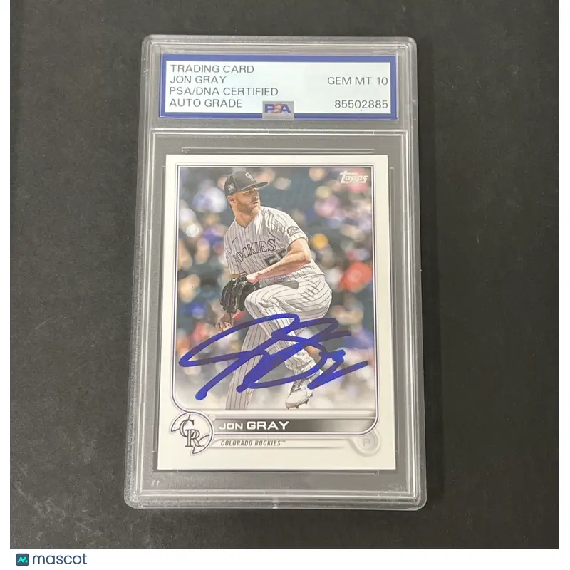 2022 Topps Series 1 #161 Jon Gray signed card PSA AUTO 10 Rockies