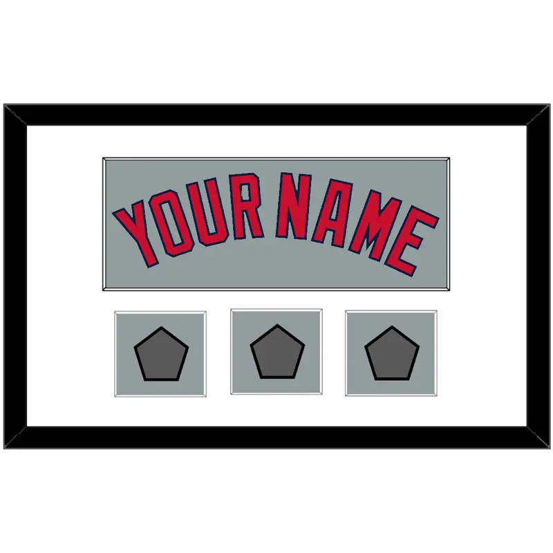 Boston Name & Three World Series Champions Patches - Road Gray - Single Mat 1
