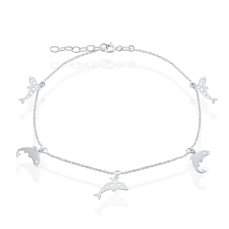 Sterling Silver Dolphin Anklet